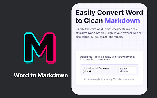 Word to Markdown Converter from Chrome web store to be run with OffiDocs Chromium online Word to Markdown Converter from Chrome web store to be run with OffiDocs Chromium online