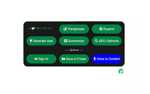 Wordwriter.co: AI Writing, SEO, and Paraphrasing Extension from Chrome web store to be run with OffiDocs Chromium online Wordwriter.co: AI Writing, SEO, and Paraphrasing Extension from Chrome web store to be run with OffiDocs Chromium online