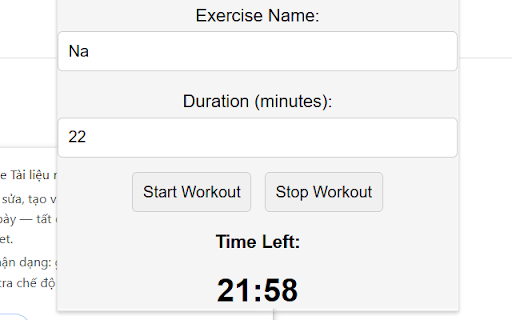 Workout Timer from Chrome web store to be run with OffiDocs Chromium online Workout Timer from Chrome web store to be run with OffiDocs Chromium online