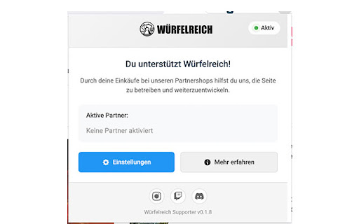 Würfelreich Supporter from Chrome web store to be run with OffiDocs Chromium online Würfelreich Supporter from Chrome web store to be run with OffiDocs Chromium online
