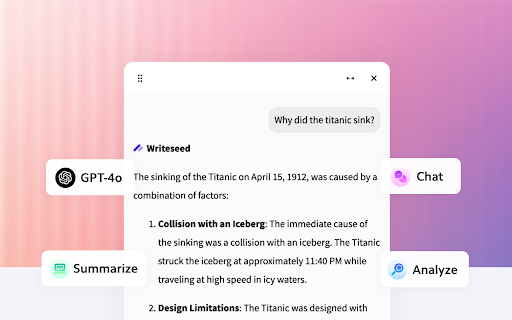 Writeseed Smart AI Assistant from Chrome web store to be run with OffiDocs Chromium online Writeseed Smart AI Assistant from Chrome web store to be run with OffiDocs Chromium online