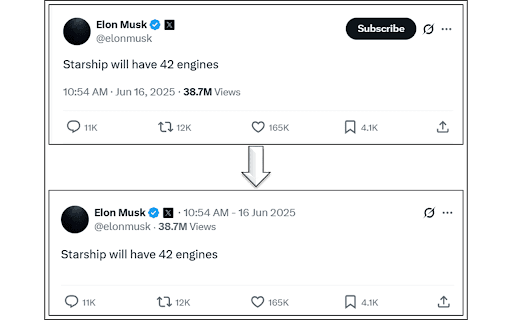 X Posts Time / Views Relocater from Chrome web store to be run with OffiDocs Chromium online X Posts Time / Views Relocater from Chrome web store to be run with OffiDocs Chromium online