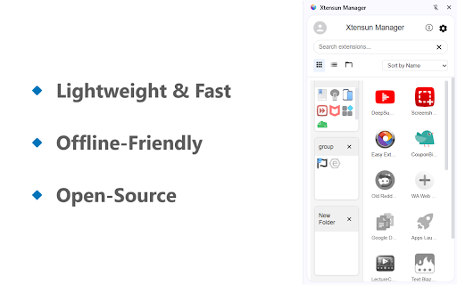 Xtensun Manager from Chrome web store to be run with OffiDocs Chromium online Xtensun Manager from Chrome web store to be run with OffiDocs Chromium online