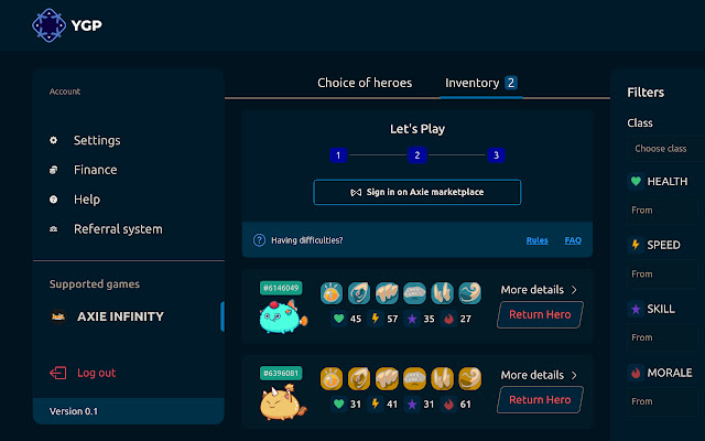 Yield Gaming Platform Axie extension from Chrome web store to be run with OffiDocs Chromium online Yield Gaming Platform Axie extension from Chrome web store to be run with OffiDocs Chromium online
