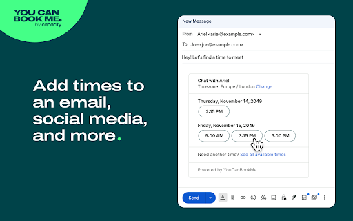 YouCanBookMe Simplify your scheduling from Chrome web store to be run with OffiDocs Chromium online YouCanBookMe Simplify your scheduling from Chrome web store to be run with OffiDocs Chromium online