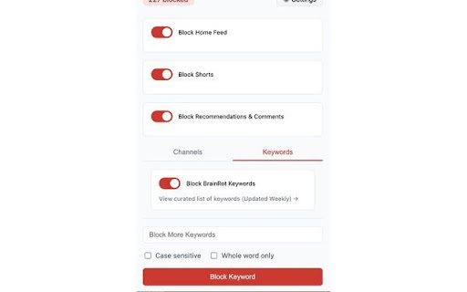 YouTube Brainrot Blocker Advanced filtering for YouTube from Chrome web store to be run with OffiDocs Chromium online YouTube Brainrot Blocker Advanced filtering for YouTube from Chrome web store to be run with OffiDocs Chromium online