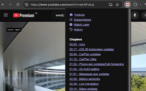 Youtube Links and Chapters from Chrome web store to be run with OffiDocs Chromium online Youtube Links and Chapters from Chrome web store to be run with OffiDocs Chromium online