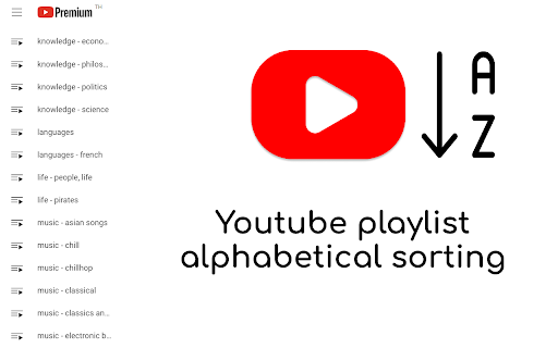 Youtube Playlist alphabetical A Z sorting from Chrome web store to be run with OffiDocs Chromium online Youtube Playlist alphabetical A Z sorting from Chrome web store to be run with OffiDocs Chromium online