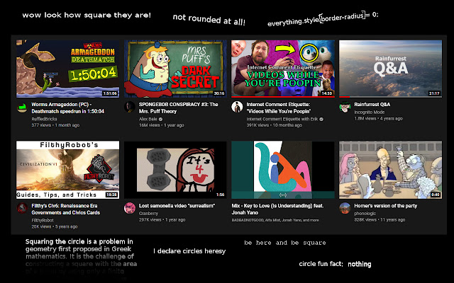 YouTube Squarer from Chrome web store to be run with OffiDocs Chromium online YouTube Squarer from Chrome web store to be run with OffiDocs Chromium online