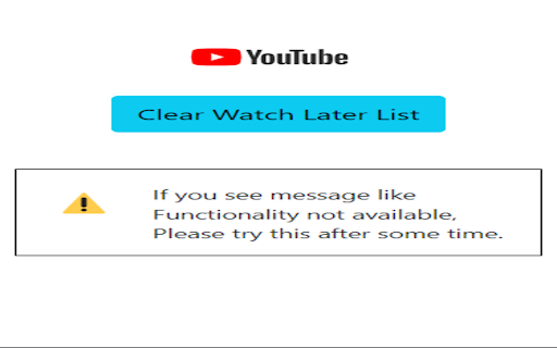 Youtube Watch Later Remover from Chrome web store to be run with OffiDocs Chromium online Youtube Watch Later Remover from Chrome web store to be run with OffiDocs Chromium online