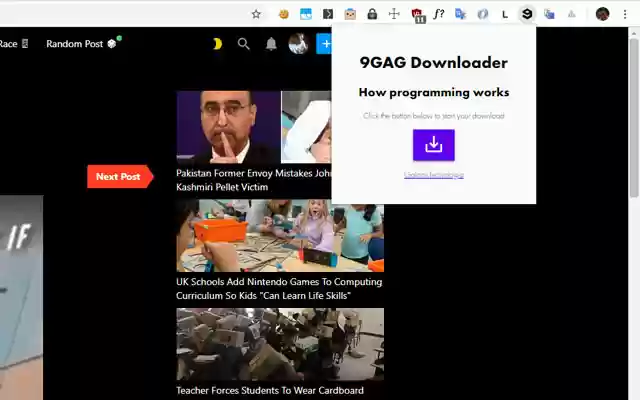 9gag Downloader from Chrome web store to be run with OffiDocs Chromium online 9gag Downloader from Chrome web store to be run with OffiDocs Chromium online