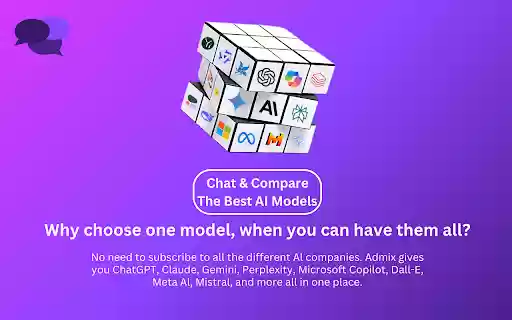 Admix Chat and compare your mix of AI models all at once from Chrome web store to be run with OffiDocs Chromium online Admix Chat and compare your mix of AI models all at once from Chrome web store to be run with OffiDocs Chromium online