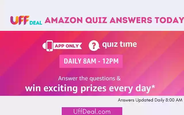 Amazon Quiz Answers Today from Chrome web store to be run with OffiDocs Chromium online Amazon Quiz Answers Today from Chrome web store to be run with OffiDocs Chromium online