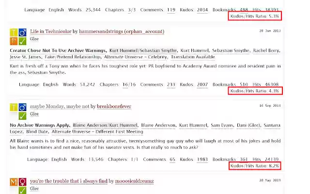 AO3 Kudos Hits Calculator from Chrome web store to be run with OffiDocs Chromium online AO3 Kudos Hits Calculator from Chrome web store to be run with OffiDocs Chromium online