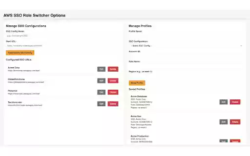 AWS Role Switcher from Chrome web store to be run with OffiDocs Chromium online AWS Role Switcher from Chrome web store to be run with OffiDocs Chromium online