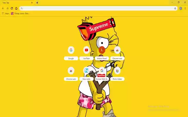 Bart Simpson Supreme Skin Theme from Chrome web store to be run with OffiDocs Chromium online Bart Simpson Supreme Skin Theme from Chrome web store to be run with OffiDocs Chromium online
