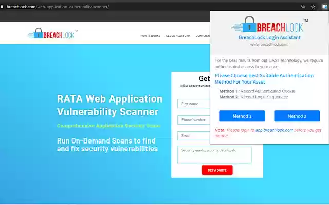 BreachLock Platform Login Assistant from Chrome web store to be run with OffiDocs Chromium online BreachLock Platform Login Assistant from Chrome web store to be run with OffiDocs Chromium online