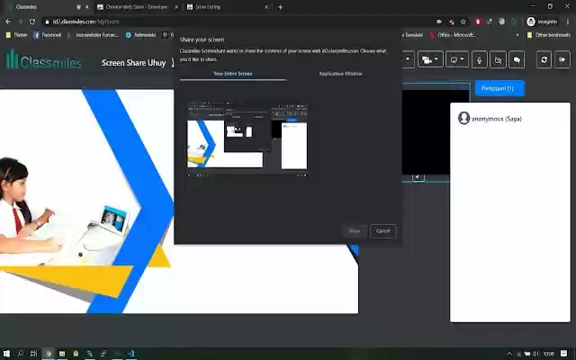 Classmiles Screenshare from Chrome web store to be run with OffiDocs Chromium online Classmiles Screenshare from Chrome web store to be run with OffiDocs Chromium online