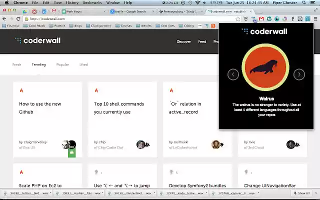 Coderwall Badges from Chrome web store to be run with OffiDocs Chromium online Coderwall Badges from Chrome web store to be run with OffiDocs Chromium online