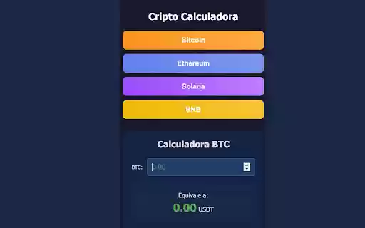 Cripto Calculadora Rápida from Chrome web store to be run with OffiDocs Chromium online Cripto Calculadora Rápida from Chrome web store to be run with OffiDocs Chromium online