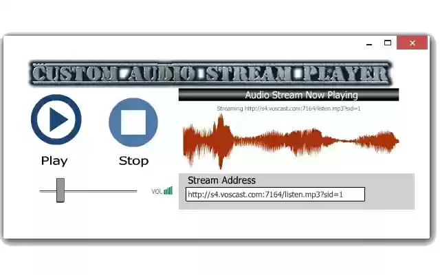 Custom Audio Stream Player from Chrome web store to be run with OffiDocs Chromium online Custom Audio Stream Player from Chrome web store to be run with OffiDocs Chromium online