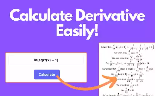Derivative Calculator from Chrome web store to be run with OffiDocs Chromium online Derivative Calculator from Chrome web store to be run with OffiDocs Chromium online
