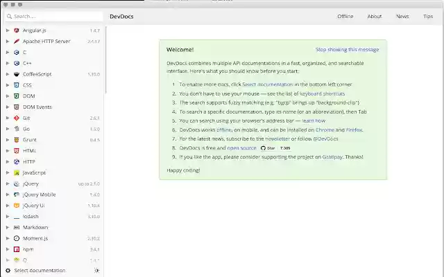DevDocs Standalone from Chrome web store to be run with OffiDocs Chromium online DevDocs Standalone from Chrome web store to be run with OffiDocs Chromium online
