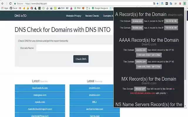 DNS Into from Chrome web store to be run with OffiDocs Chromium online DNS Into from Chrome web store to be run with OffiDocs Chromium online