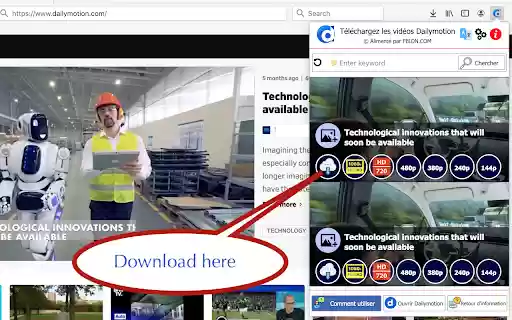 Download Dailymotion videos from Chrome web store to be run with OffiDocs Chromium online Download Dailymotion videos from Chrome web store to be run with OffiDocs Chromium online