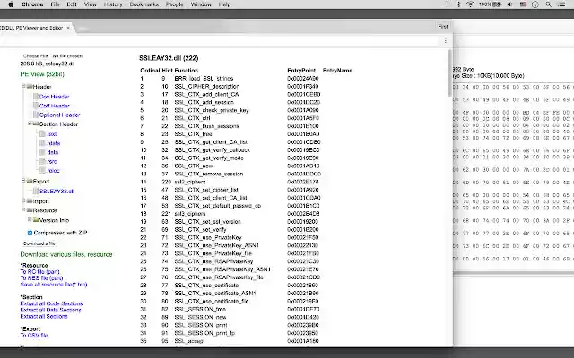EXE/DLL PE Viewer and Editor from Chrome web store to be run with OffiDocs Chromium online EXE/DLL PE Viewer and Editor from Chrome web store to be run with OffiDocs Chromium online