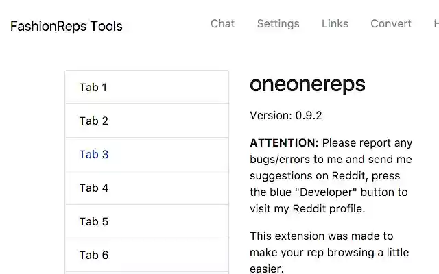 FashionReps Tools from Chrome web store to be run with OffiDocs Chromium online FashionReps Tools from Chrome web store to be run with OffiDocs Chromium online
