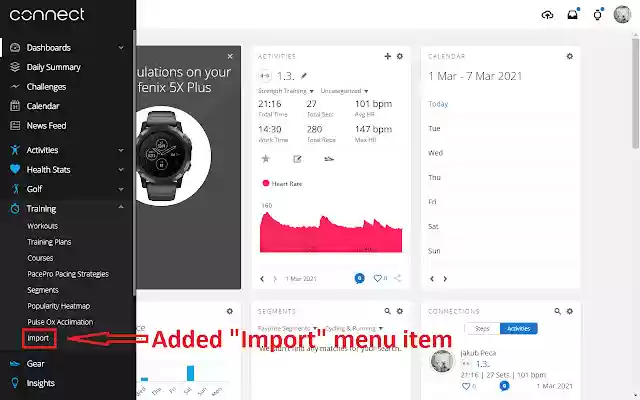Garmin Connect training share from Chrome web store to be run with OffiDocs Chromium online Garmin Connect training share from Chrome web store to be run with OffiDocs Chromium online