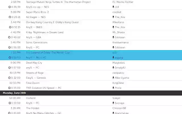 GDQ schedule scroller from Chrome web store to be run with OffiDocs Chromium online GDQ schedule scroller from Chrome web store to be run with OffiDocs Chromium online