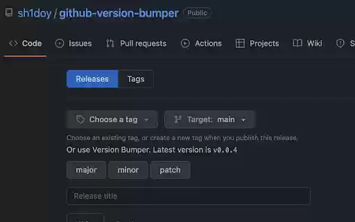 GitHub Release Tag Version Bumper from Chrome web store to be run with OffiDocs Chromium online GitHub Release Tag Version Bumper from Chrome web store to be run with OffiDocs Chromium online