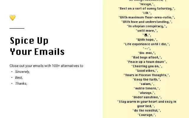 Good Sign Offs Gmail Extension from Chrome web store to be run with OffiDocs Chromium online Good Sign Offs Gmail Extension from Chrome web store to be run with OffiDocs Chromium online