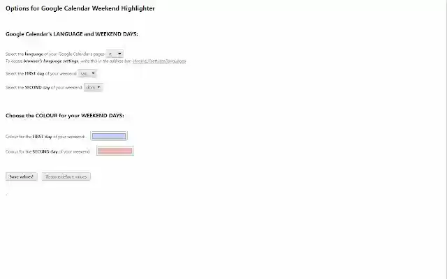 Google Calendar Weekend Highlighter from Chrome web store to be run with OffiDocs Chromium online Google Calendar Weekend Highlighter from Chrome web store to be run with OffiDocs Chromium online
