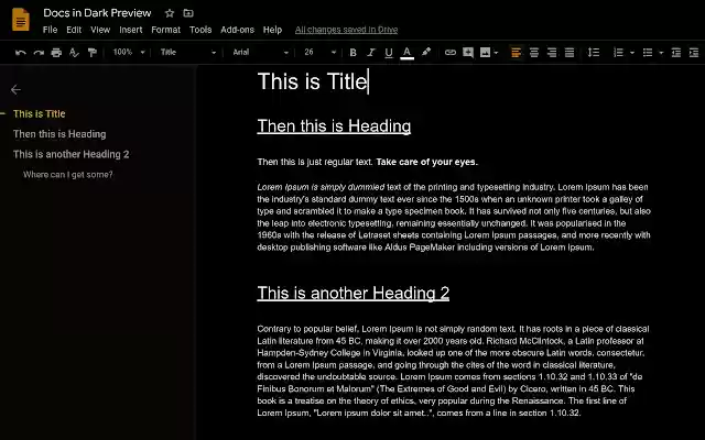 Google Docs In Dark from Chrome web store to be run with OffiDocs Chromium online Google Docs In Dark from Chrome web store to be run with OffiDocs Chromium online