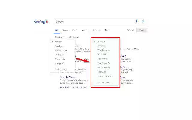Google Search date range shortcut from Chrome web store to be run with OffiDocs Chromium online Google Search date range shortcut from Chrome web store to be run with OffiDocs Chromium online