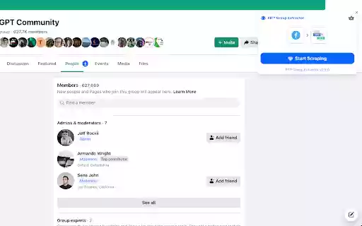 Group Extractor for FB™ | Download Facebook™ Group Members from Chrome web store to be run with OffiDocs Chromium online Group Extractor for FB™ | Download Facebook™ Group Members from Chrome web store to be run with OffiDocs Chromium online