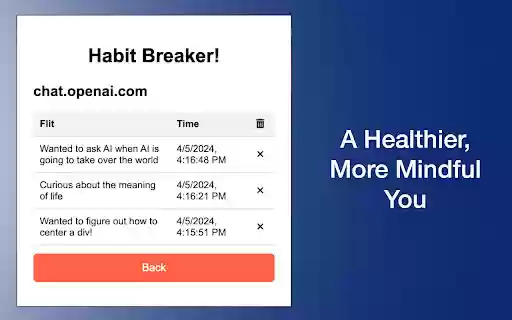 Habit Breaker from Chrome web store to be run with OffiDocs Chromium online Habit Breaker from Chrome web store to be run with OffiDocs Chromium online