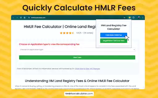 HM Land Registry Fee Calculator from Chrome web store to be run with OffiDocs Chromium online HM Land Registry Fee Calculator from Chrome web store to be run with OffiDocs Chromium online