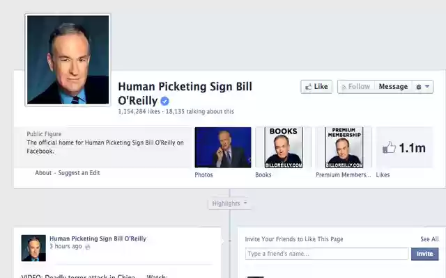 Human Picketing Sign Bill OReilly from Chrome web store to be run with OffiDocs Chromium online Human Picketing Sign Bill OReilly from Chrome web store to be run with OffiDocs Chromium online