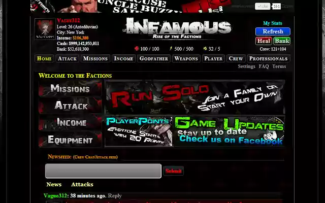 Infamous Rise of the factions from Chrome web store to be run with OffiDocs Chromium online Infamous Rise of the factions from Chrome web store to be run with OffiDocs Chromium online