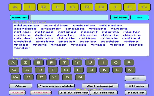 Jeux de lettres from Chrome web store to be run with OffiDocs Chromium online Jeux de lettres from Chrome web store to be run with OffiDocs Chromium online