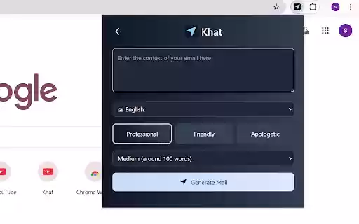 Khat AI Email Writer from Chrome web store to be run with OffiDocs Chromium online Khat AI Email Writer from Chrome web store to be run with OffiDocs Chromium online