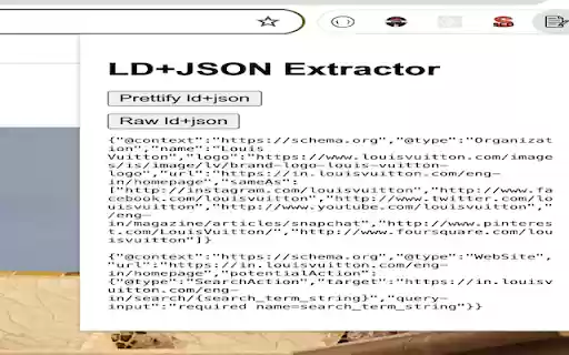 LD+JSON Extractor from Chrome web store to be run with OffiDocs Chromium online LD+JSON Extractor from Chrome web store to be run with OffiDocs Chromium online