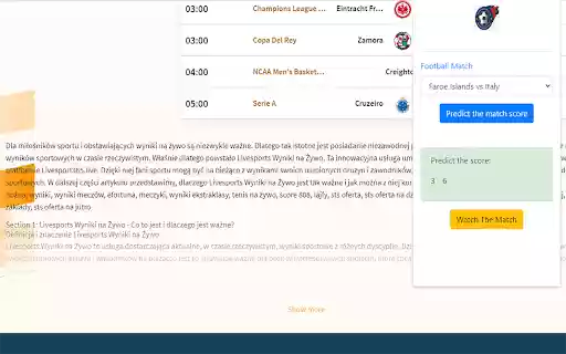 livesports from Chrome web store to be run with OffiDocs Chromium online livesports from Chrome web store to be run with OffiDocs Chromium online