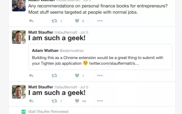 Matt Stauffer is such a Geek! from Chrome web store to be run with OffiDocs Chromium online Matt Stauffer is such a Geek! from Chrome web store to be run with OffiDocs Chromium online