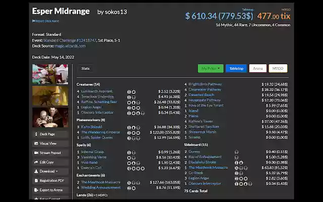 MtgGoldfishToCad from Chrome web store to be run with OffiDocs Chromium online MtgGoldfishToCad from Chrome web store to be run with OffiDocs Chromium online