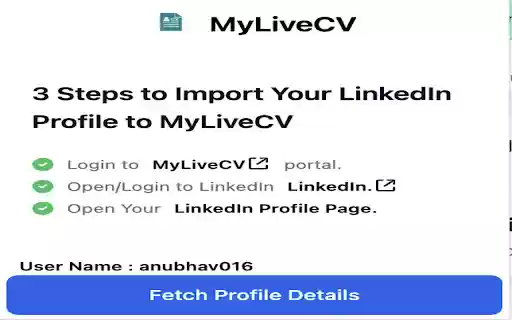 MyLiveCV from Chrome web store to be run with OffiDocs Chromium online MyLiveCV from Chrome web store to be run with OffiDocs Chromium online